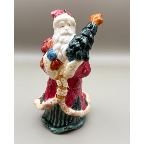 Santa Claus Christmas Tree Ornament Holding Tree Gift Bag Holiday Decor - Picture 7 of 7